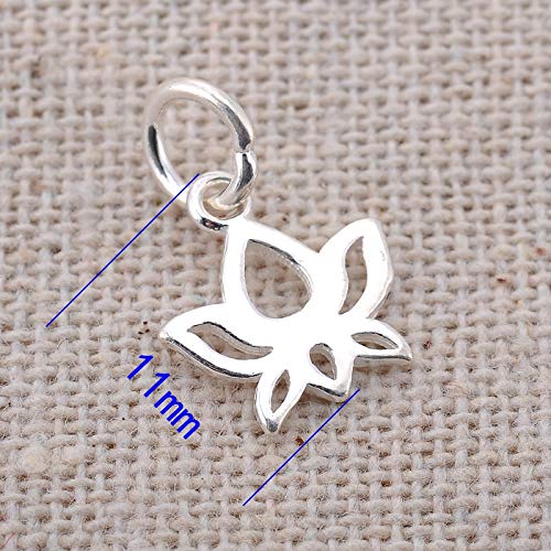 Valyria 5Pcs 925 Sterling Silver Lotu Charm Pendant Jewelry Making Findings 11Mmx10.5Mm #TOP1