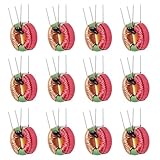 FOCMKEAS 12 Pcs Vertical Toroid Magnetic 2mh 5A Inductance Coil toroid core Inductor Kit Toroid Inductor for DIY Circuit Board Transformers