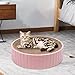 Gralara Round Cat Scratcher Durable 31Cmx31Cmx6cm Sofa Protector Detachable Nest Bed Cat Scratching Board Bed Scratch Board for Rest Kitty Kitten, Pink