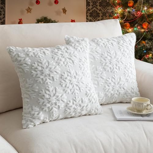 COZZSNUGE Set Of 4 Pink Christmas Velvet Cushion Covers - 45x45 Cm, Sleigh & Reindeer Design, Sofa & Bed Decor