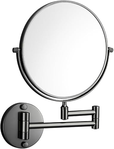 Espejo de maquillaje montado en la pared, espejo de aumento 1X3X, espejo de afeitar de doble cara, espejo de tocador de brazo extensible de 360 para