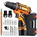 Produktbild Akkuschrauber 12V, Akkubohrer, Akku Bohrschrauber, mit Zwei Akkus und Koffer, 24tlg Zubehör, 25Nm Drehmoment, 2 variable Geschwindigkeiten, 18+1 Drehmomenteinstellung, 3/8 Zoll Bohrfutter, LED-Licht