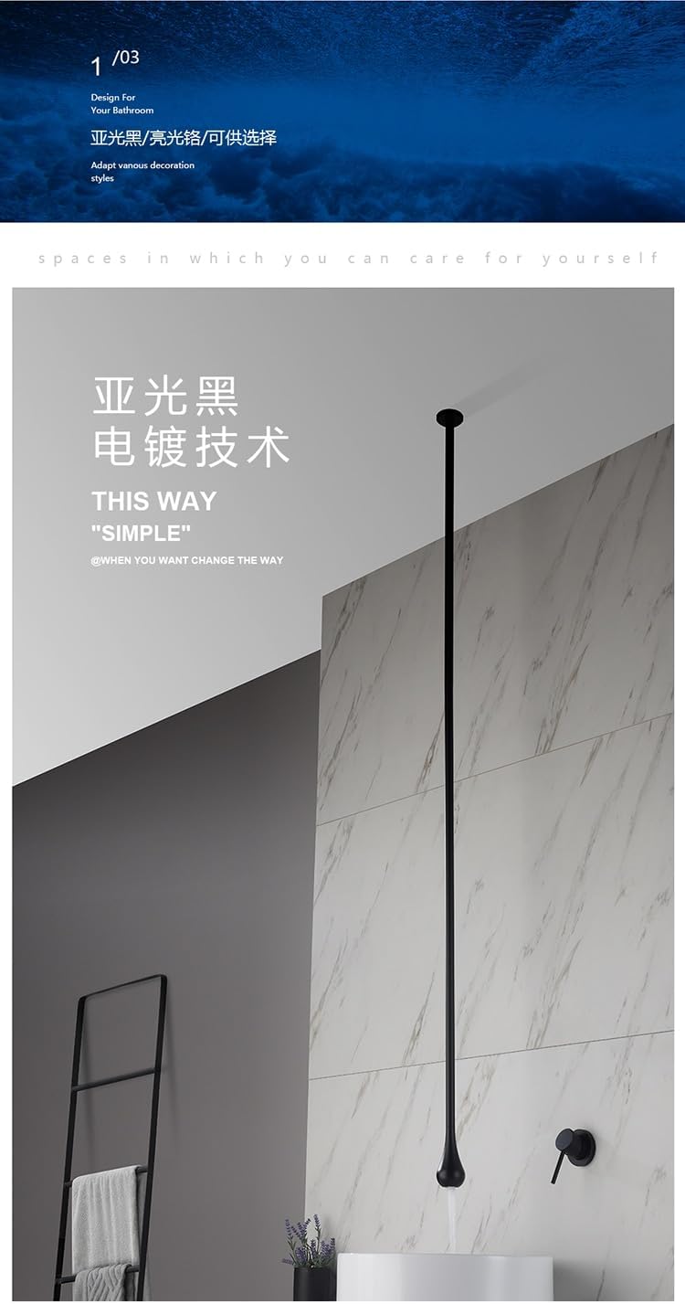 Water Drop Hang Ceiling Faucet Bathroom Basin Bathtub Tap Solid Brass Wall Mounted Hot Cold Sink Mixer Tub Hardware(White Wall)