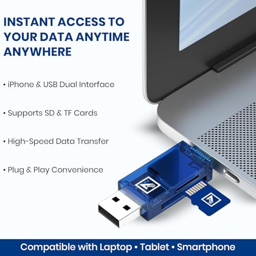 Image of ONE 7 4 in 1 SD & TF Card Reader for USB & iPhone | Supports TF, SD, SDHC, SDXC, MMC, RS-MMC, Micro SDXC | High-Speed Data Transfer Card Reader for Laptop, Tablet & Smartphone (ON CC-37)