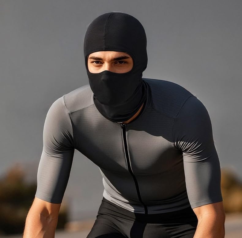Ski Mask Balaclava Neck Gaiter Face Cooling Cover Scarf Sun Protection Windproof Dustproof Black3
