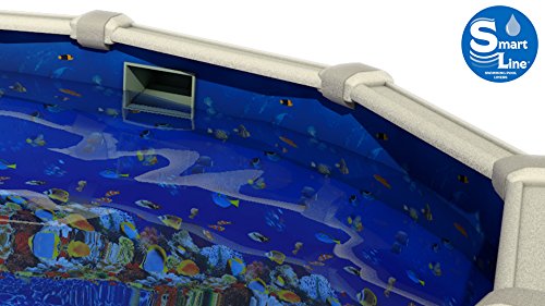 Smartline Caribbean 24-Foot Round Liner | Overlap Style | 48-To-52-Inch Wall Height | 25 Gauge Virgin Vinyl | Designed For Steel Sided Above-Ground Swimming Pools #TOP1