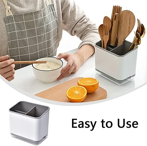 Multifunctional Cutlery Utensil Holder Cutlery Drainer Caddy 3 Compartments Cutlery Box for Forks Knives and Spoons