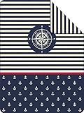  Ibena Wohndecke MARITIM 3905-600, 150 x 200, blau/weiß, Größe:150 x 200 cm