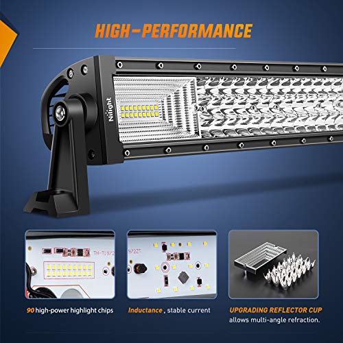 Nilight - 18016C-A Led Light Bar 22Inch 270W Triple Row 27000Lm Flood Spot Combo Beam Led Bar Driving Lights Boat Lights Super Bright Led Off Road Lights For Trucks,2 Years Warranty #TOP7
