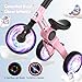3 in 1 Toddler Balance Bike for 1-4 Year Olds, Colorful Lighting Baby Toddler Tricycle for 1 2 3 4 Year Old with Removable Pedals, Kids Bicycle Toy for Boys Girls Balance Training, Birthday Gift
