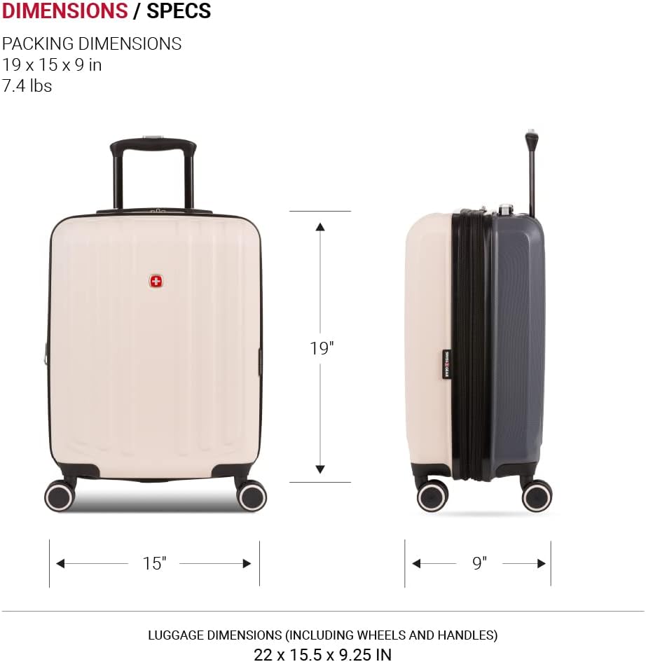 SwissGear Duet Hardside Expandable Luggage with Spinner Wheels, Pink/Dark Grey, Carry-On 19-Inch - Image 5