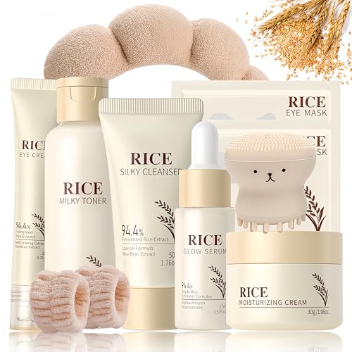 Reis Skin Care Set Geschenkset Damen - Skincare Set 10PCS - Beauty Set M&auml;dchen - Gesichtspflege Set Damen N&auml;hrend & Strahlend - Skincare Adventskalender Geschenk Set - Mit Toner,Serum,Creme,Stirnband