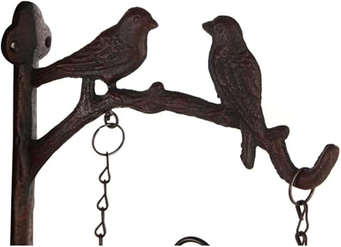 Double Sided Clock On The Wall with Bird at Top, 8 inch Vintage Hanging Wall Clock,Battery Operated Wall Clock Art for Living Room Bedroom Dinnig Room Kitchen Decoration