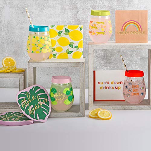 X&O Paper Goods Yellow Lemons Paper Cocktail Napkins, 20Pc, 5.5'' X 5.5'' #TOP1