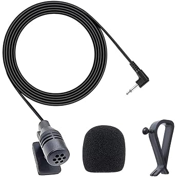 2.5 mm Car Microphone External Microphone Mounting for Pioneer Mic External Mic Replacement for Microphone Car Radio Car Vehicle Head Unit Bluetooth Audio Stereo GPS DVD 3M Cable Plug and Play