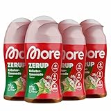 MORE Zerup, Kräuterlimonade, 4 x 65 ml, für bis zu 32 l Fertiggetränk, zuckerfreier Sirup mit u.a. echten Fruchtextrakten, vegan, zero Kalorien - made in Germany