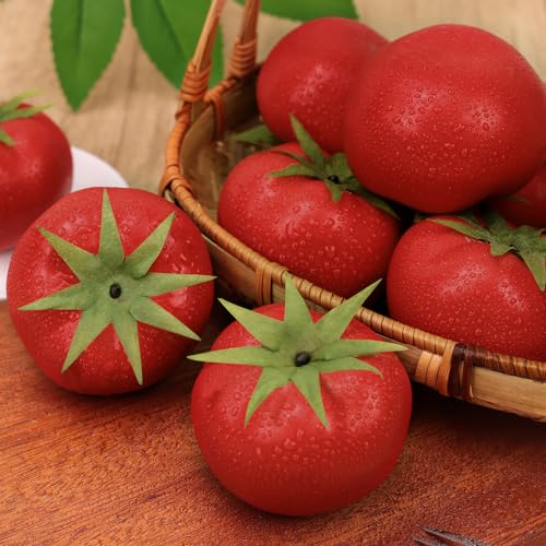 Gresorth 6pcs Artificial Lifelike Simulation Tomato Fake Fruit Vegetable Home Party Kitchen Decoration