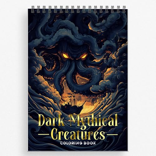 NETHOUSE Dark Mythical Creatures Coloring Book cover