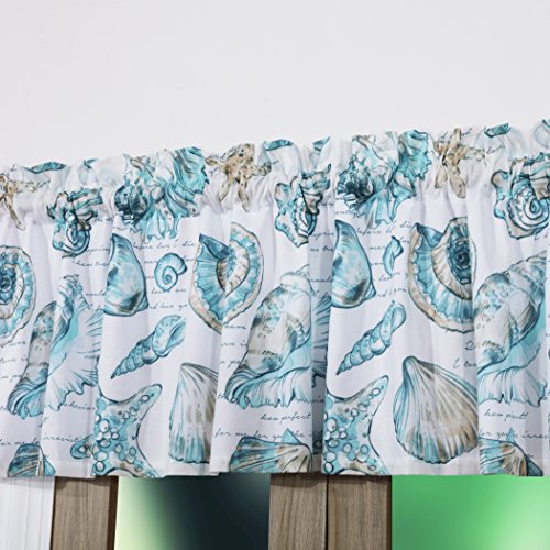 Barefoot Bungalow Cruz Coastal Window Valance, 84 W X 19 L Inches, White #TOP1