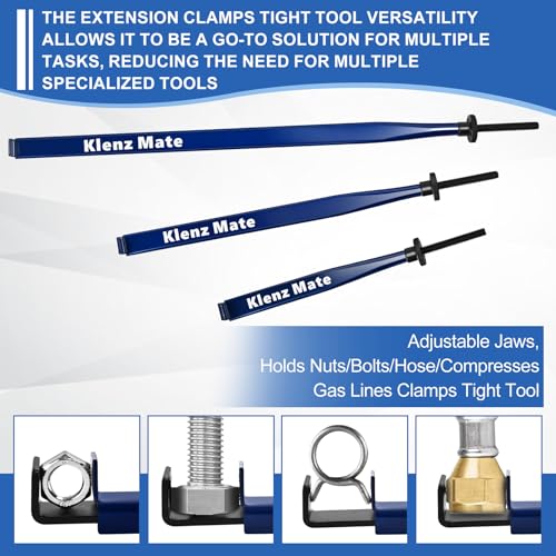 Image of 2026 Upgrade Extension Clamps Tool, Clamps Tight Tool for Narrow Space | 3 Different Lengths Extension Clamp Tools, Adjustable Jaws, Holds Nuts /Bolts /Hose /Compresses Gas Lines, Versatile Vise Grip