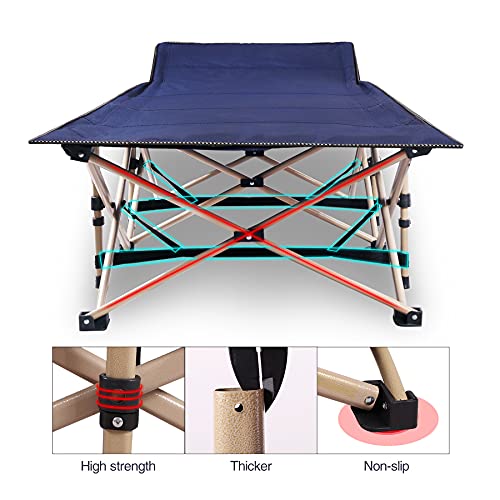Redcamp Folding Camping Cots For Adults Heavy Duty, 28" Extra Wide Sturdy Portable Sleeping Cot For Camp Office Use, Blue #TOP4