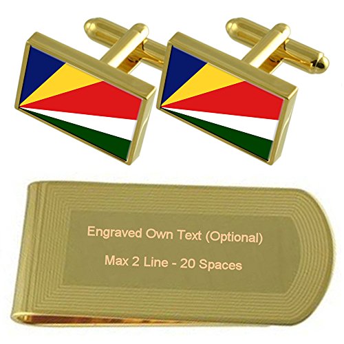 Set de Gemelos de Seychelles Tono Oro y Clip de Billetes para Traje