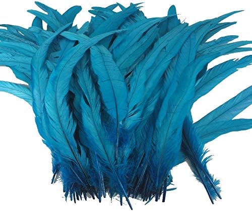 Sowder Turquoise Rooster Coque Tail Feathers 13-16inch Lengh Pack of 50