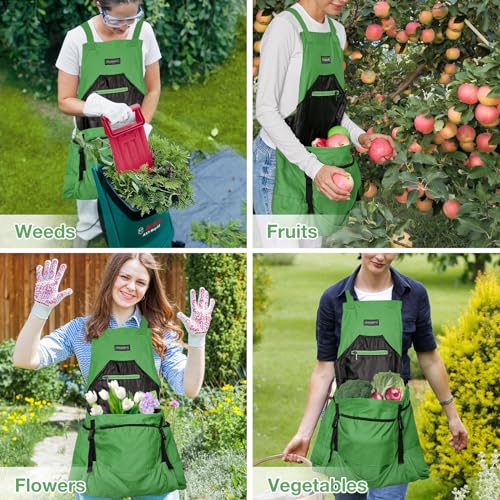 Gardening-Apron-Canvas-Garden-Aprons-with-6-Pockets-and-Harvesting-Pouch-for-Women-and-MenGardener-Gifts