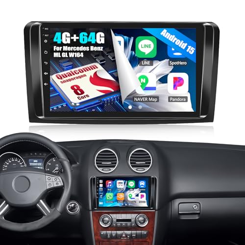 Autoradio Android 15 Mercedes Benz ML GL W164 X164 CarPlay GPS WiFi BT FM RDS