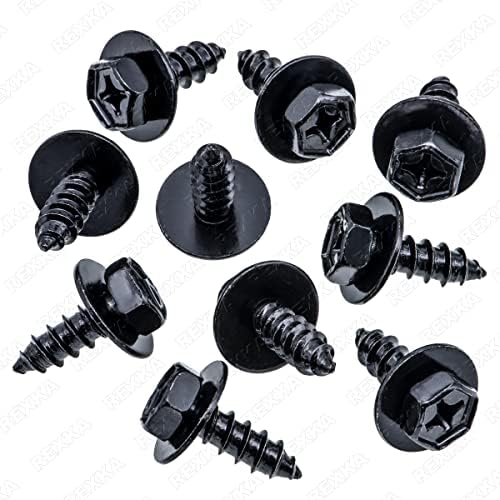 Rexka 10pcs Bumper Cover Mud Guard Rocker Molding Screw Bolt for 90159-60498 Tacoma,Tundra,Highlander, RAV4, ES,GS,is,LS,RX