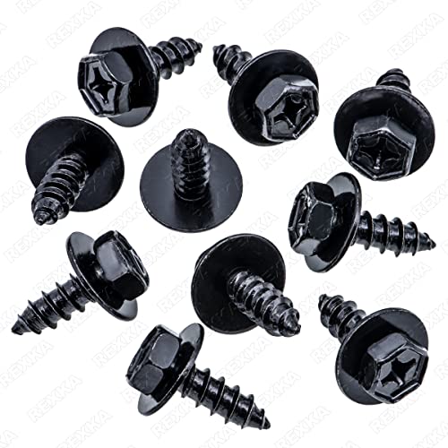 Rexka 10Pcs Bumper Cover Mud Guard Rocker Molding Screw Bolt For 90159-60498 Tacoma,Tundra,Highlander, Rav4, Es,Gs,Is,Ls,Rx #TOP2