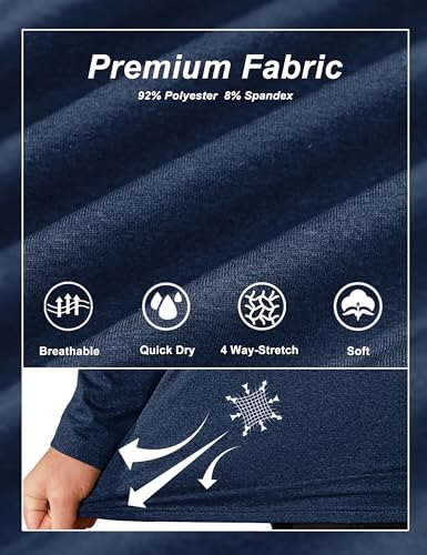 Image of TACVASEN Men's Sports Shirts 1 /4 Zip Long Sleeve Fleece Lined Running Workout Pullover Tops Sweatshirt