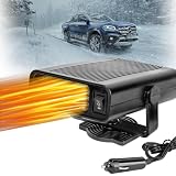Calefacción portátil coche 12V termoventilador coche 2 en 1 aire caliente y aire natural, parabrisas coche calentamiento rápido descongelación para coche pequeño espacio, niebla y descongelación del