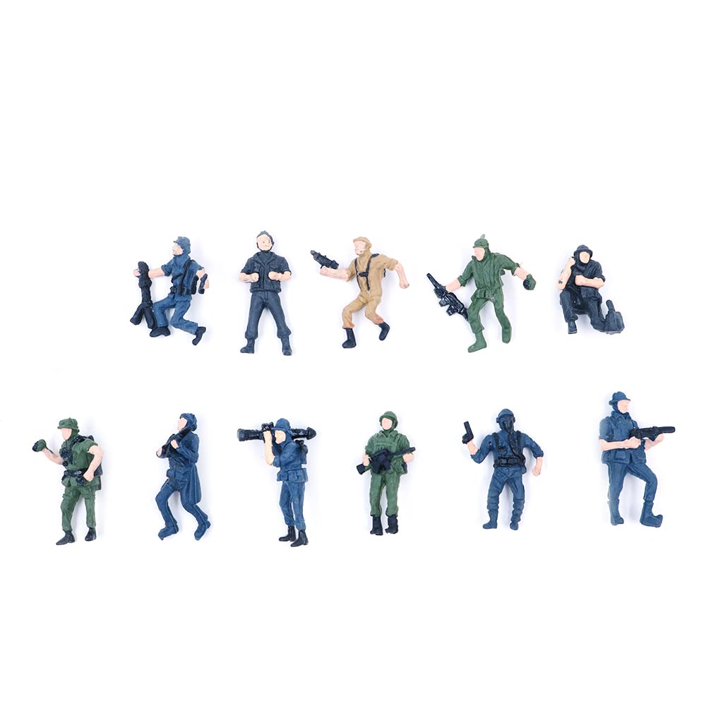 11 Figurines 1:43 SWAT Train – Scènes Miniatures – Micro Paysage – Plastique Réaliste