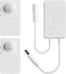 RAYZEEK Wireless Motion Sensor Controller Kit,12/24VDC Mini RF Wireless Led Strip Lights Controller with PIR Sensor,for Stairs,Gun Safe,Under Bed,Garage(1 ×Controller+2 ×Motion Sensor)