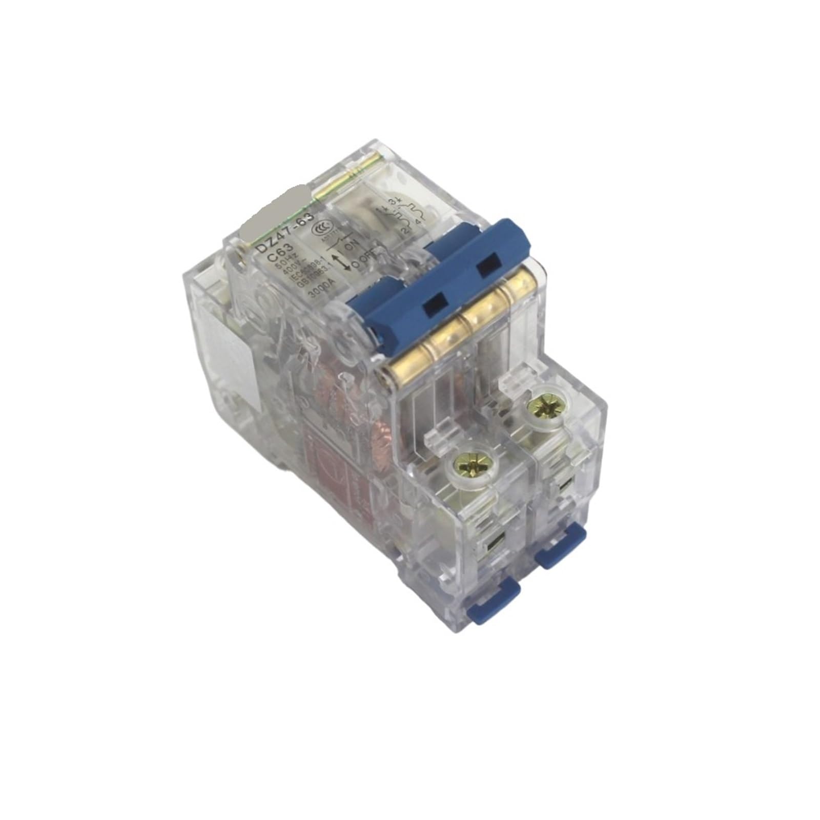 LHNBGTUIW 2P 10A Transparent Case Mini Circuit Breaker MCB DP 1Pcs