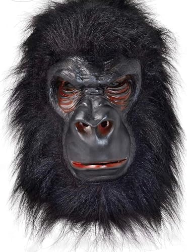 Image of PoPo Toys Animal Gorrilla Face Mask for Kids | Party Supplies for an Animal Themed Halloween /Holi | Pack of 1 (Black