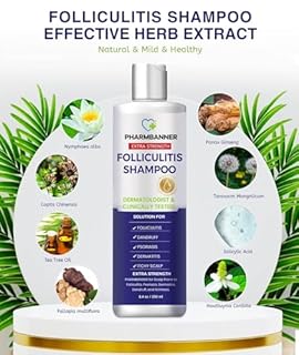 PHARMBANNER Shampoo antifollicolite e dermatite seborroica, anti-forfora, psoriasi e prurito del cuoio capelluto, allevia arrossamenti, desquamazione e irritazione, 250 ml