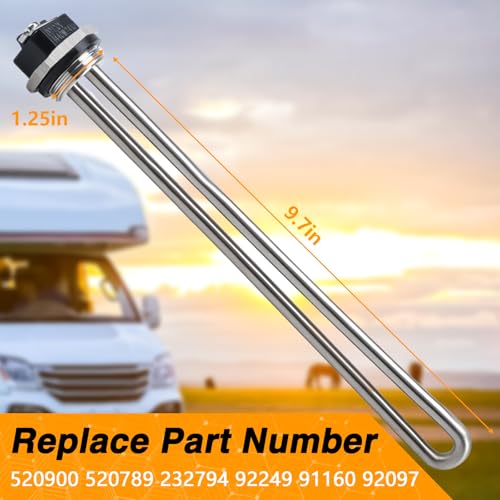 Image of RV Electric Water Heater Element Kit 1440W 120V Compatible with Screw-in Element Kit Suburban Atwood Dometic Camper Replace#: 520900 92249