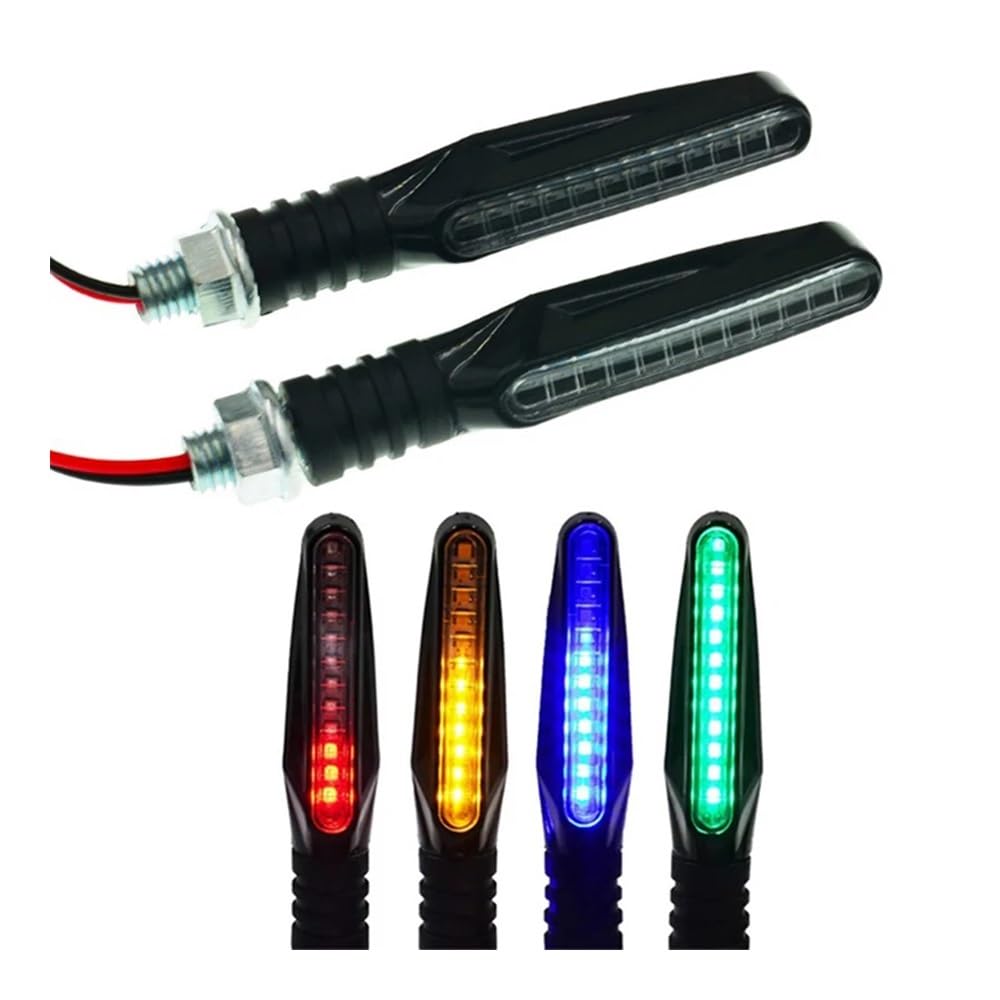2 Indicatori Di Direzione A LED Per Moto – Doppio Colore Rosso E Ambra, Fumo, Universali Per Scooter, ATV, Elettro Bici, 12V - 2