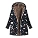 Wintermantel Damen Lang Warm Gefüttert Elegant Schwarz Sale Fleece Jacke Mantel Plüsch Plüschjacke Plüschmantel Fleecejacke Fleecemantel Kapuzenmantel Herbstmantel Herbstjacke Winterjacke Kapuzenjack