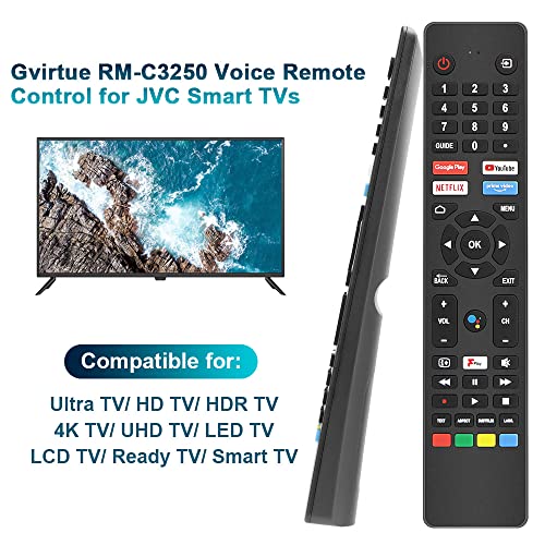 Gvirtue RM-C3250 RMC3250 Voice Remote Control for JVC Smart 4K UHD Ultra HD HDR LED LCD TV LT-32CA690 LT-32CA790 LT-40CA790,No Setup Required - Image 2