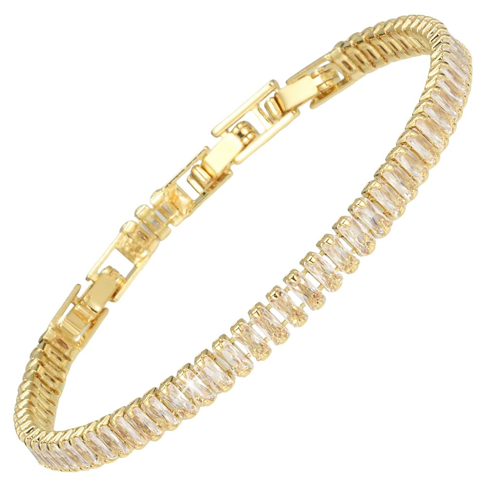 RIZILIA Not-Your-Basic Minimalist to Statement CZ Tennis Bracelet for Women