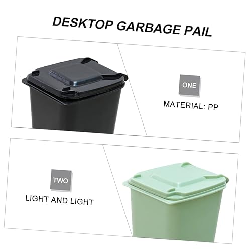 Miniatura 4 de HAPINARY Papelera miniatura de escritorio, material de polipropileno, mecanismo de apertura de tapa abatible, colores surtidos, 2 piezas