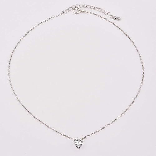 Miniatura 4 de Gargantilla simple para mujer, gargantilla con dije de corazón, collar de moda, collar de novia, joyería para mujer