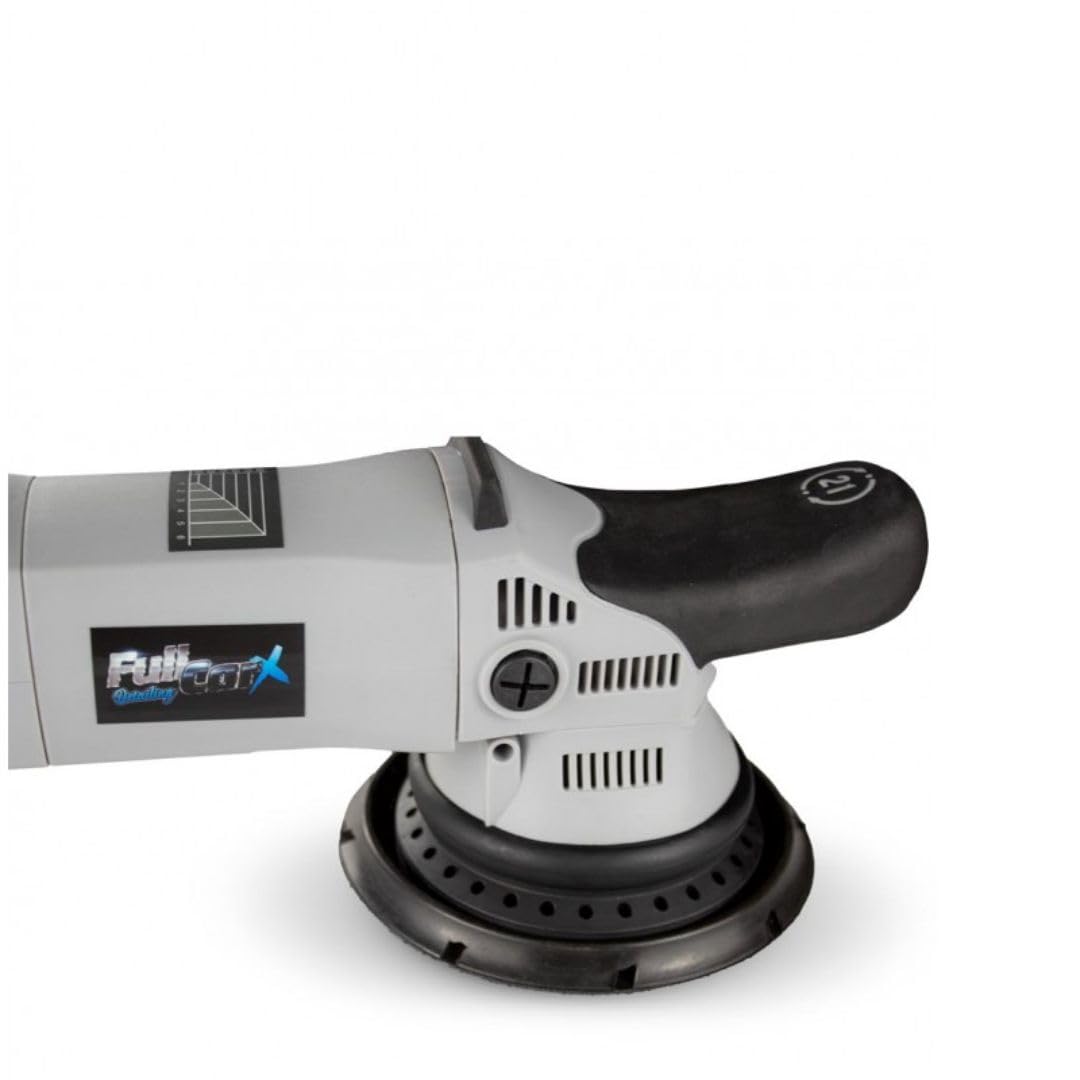 AutoFullCar - Pulidora Orbital Pro FullCarX - Excentricidad 21mm - Potencia 810W - 6 Velocidades Variables - 1000RPM-4800RPM - Base 150mm - Mango Desmontable/Mango Lateral - Cable Longitud 3m