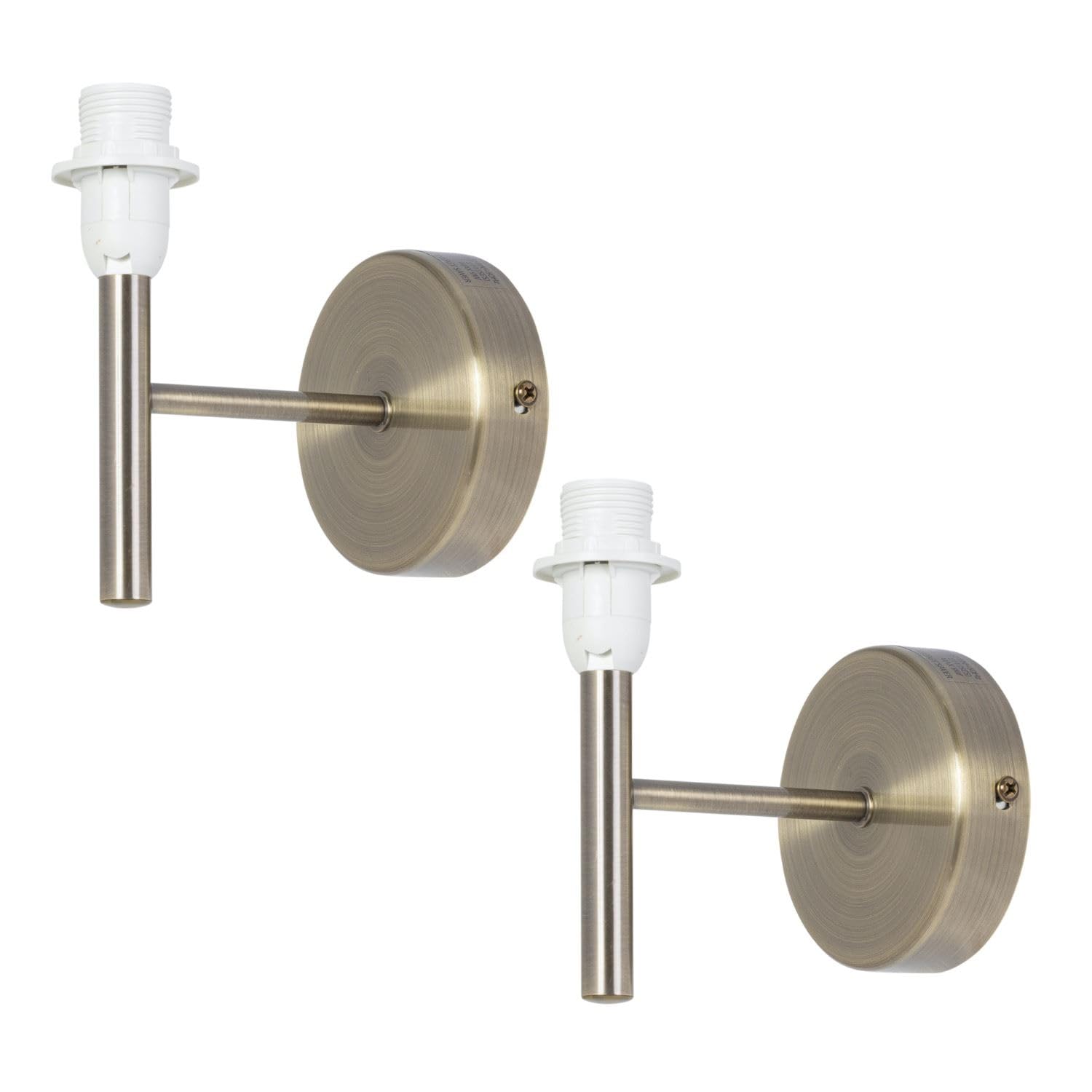 Firstchoicelighting Antique Brass Set Of 2 Brea Wall Lights Fitting Only, Modern Wall Sconce, Led Compatible, Mains Hard Wired