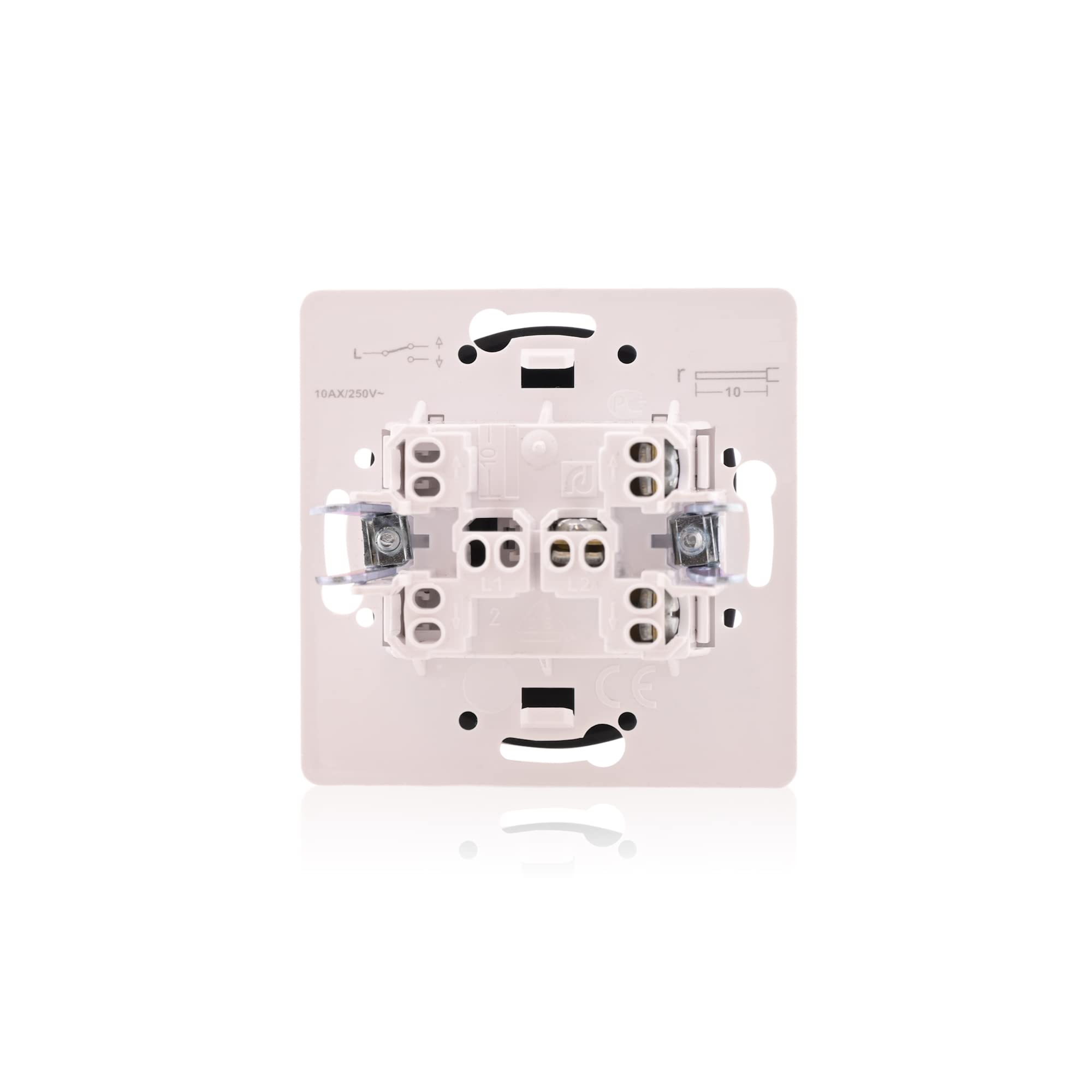 Intratec 4x Lichtschalter Nobilis Set Ø 60mm ABS 10AX 250V Anthrazit/Schwarz & 4er Rahmen vertikal 80x293mm Wandmontage