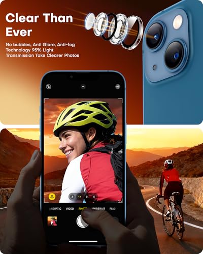 Image of TOCOL Camera Lens Protector for iPhone 13 / iPhone 13 Mini Tempered Glass HD Individual Scratch Resistant Camera Cover Accessories Case Friendly 2 Pack(Clear)