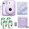 Cámara instantánea Fujifilm Instax Mini 12 Lila + paquete de valor Fuji Film (40 hojas) + accesorios Shutter, incluye estuche compatible, álbum de fotos de cuentas de arena movediza de 64 bolsillos 2